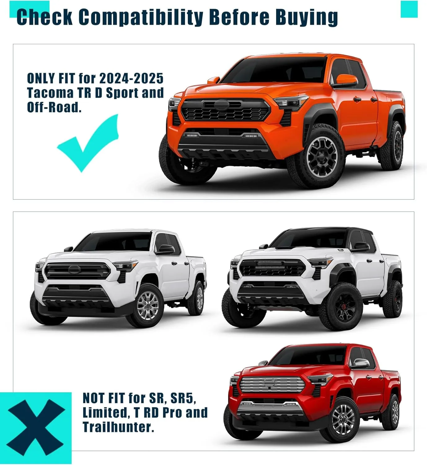 Upgraded Grill Lights for 2024 2025 Toyota Tacoma Raptor Lights Grille LED Light Bar Only for TR D Sport/Off-Road/PreRunner, 4th Gen Tacoma Accessories (Amber)