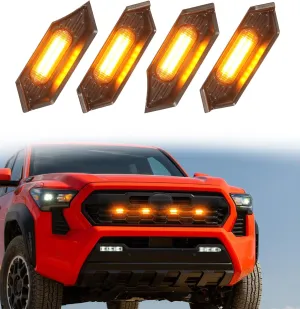 Upgraded Grill Lights for 2024 2025 Toyota Tacoma Raptor Lights Grille LED Light Bar Only for TR D Sport/Off-Road/PreRunner, 4th Gen Tacoma Accessories (Amber)