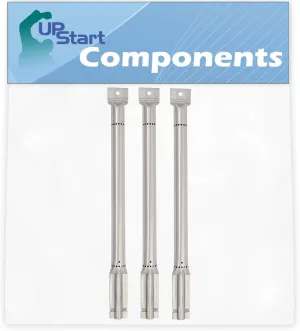 UpStart Components 3-Pack BBQ Gas Grill Tube Burner Replacement Parts for Charmglow 730-0536 - Compatible Barbeque Stainless Steel Pipe Burners