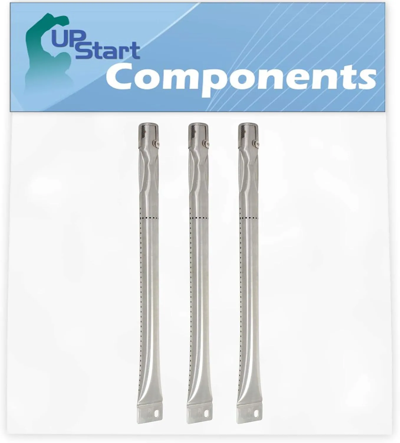 UpStart Components 3-Pack BBQ Gas Grill Tube Burner Replacement Parts for Charmglow 810-7451-F - Compatible Barbeque Stainless Steel Pipe Burners
