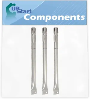 UpStart Components 3-Pack BBQ Gas Grill Tube Burner Replacement Parts for Charmglow 810-7451-F - Compatible Barbeque Stainless Steel Pipe Burners