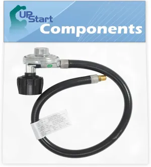 UpStart Components BBQ Gas Grill Propane Regulator Hose Replacement Parts for Ducane 1504SHLPE - Compatible Barbeque 21" Hose and Regulator with 1/8 NPT Male Thread with QCC1 Connection