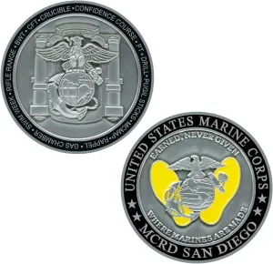 USMC Marine Corps Recruit Depot San Diego Challenge Coin - Officially Licensed USMC Collectible