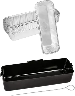 Utheer Grill Grease Cup/Catcher Pan Holder for Camp Chef Stove Griddles SG100 SG90 SG14 SG30 SG60,Drip Pan for Camp Chef FTG600, FTG900, FTG475 Flat Top Griddle,with 15Pack Aluminum Foil Liner