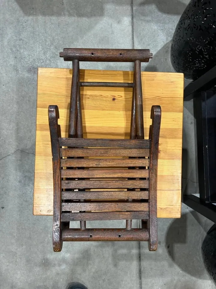 Vintage Wooden Folding Stool