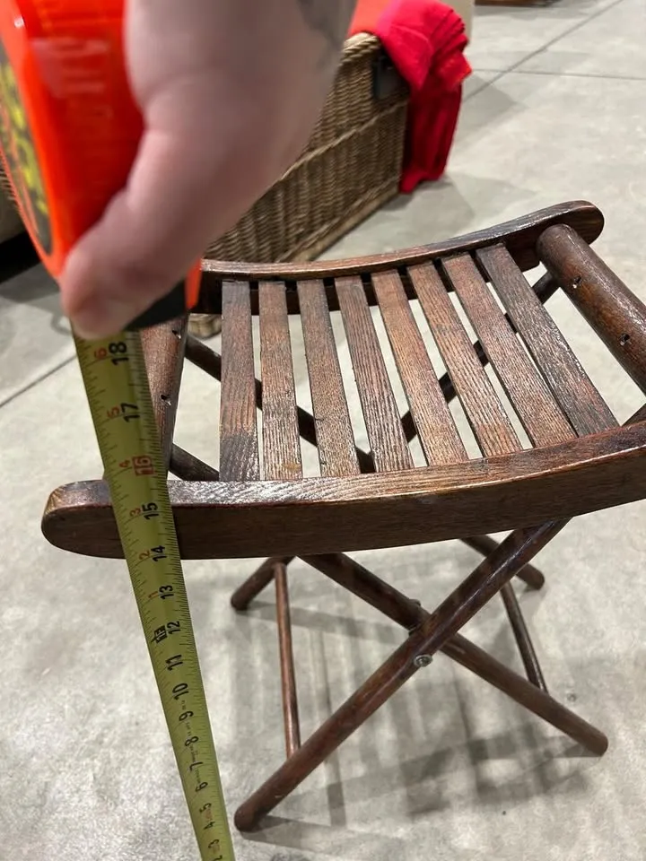 Vintage Wooden Folding Stool