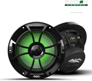wet sounds | Recon 8-BG RGB | High Output Component Style 8" Marine Coaxial Speakers with Black Grille and RGB Backlighting
