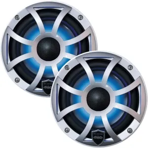 wet sounds | REVO 6 XS-S V3 | High Output Component Style 6.5" Marine Coaxial Speaker with RGB Backlighting and Open Faced Silver Grille