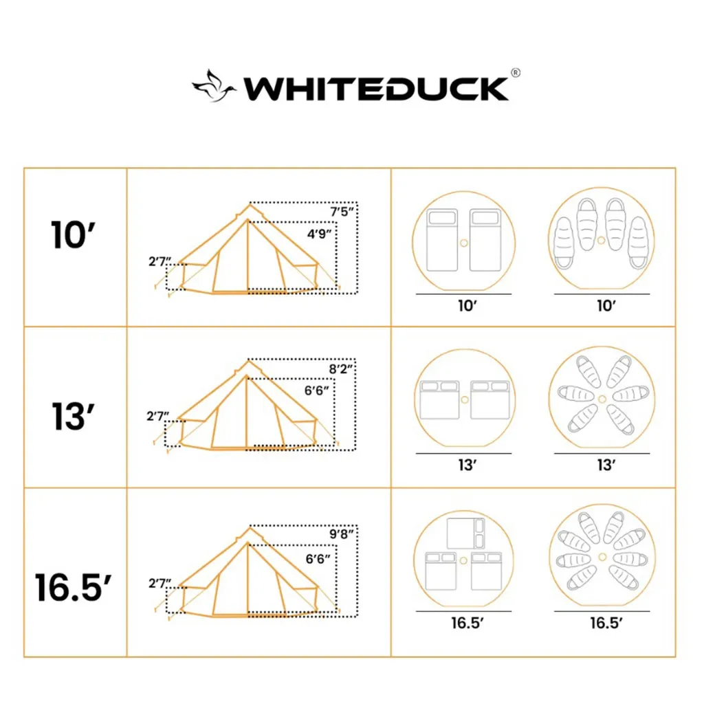 White Duck 13' Regatta Bell Tent | Water Repellent | Olive