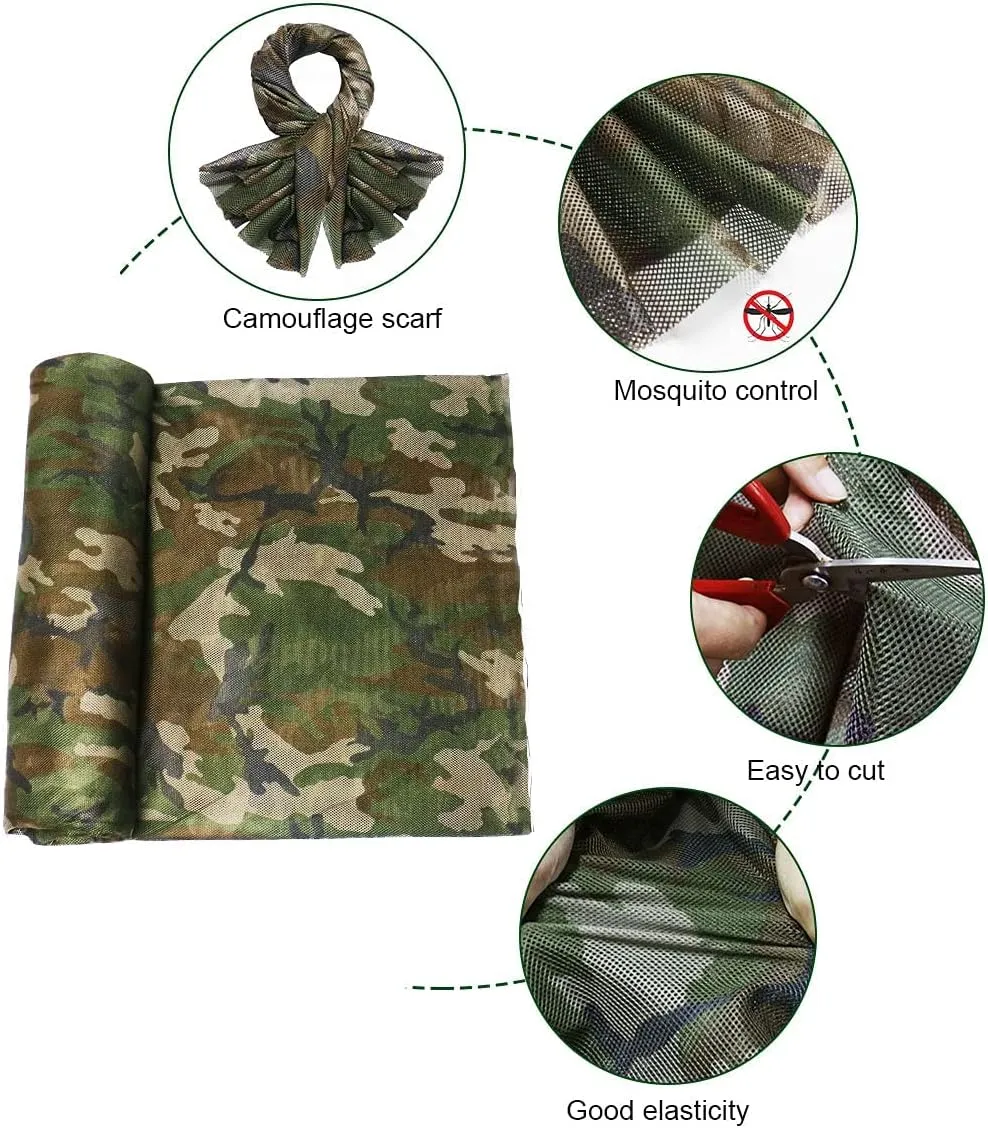 WINWAY 300D Camo Burlap Camouflage Netting Quiet Mesh Net for Hunting Sunshade Camping Concealment Shooting Blinds…
