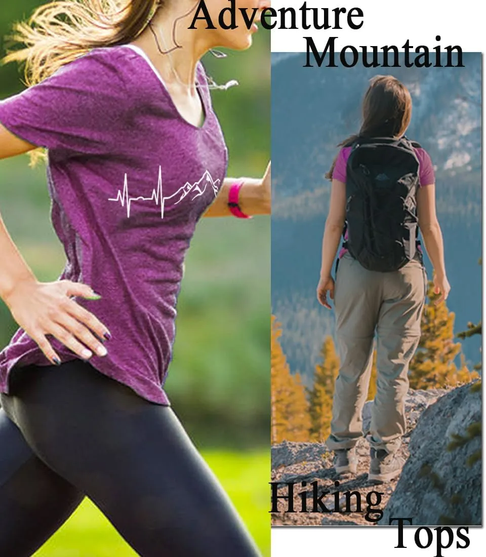 Women Mountain Adventure Workout Tanks Hiking Camping Graphic Athletic Sleeveless Funny Tee Tops