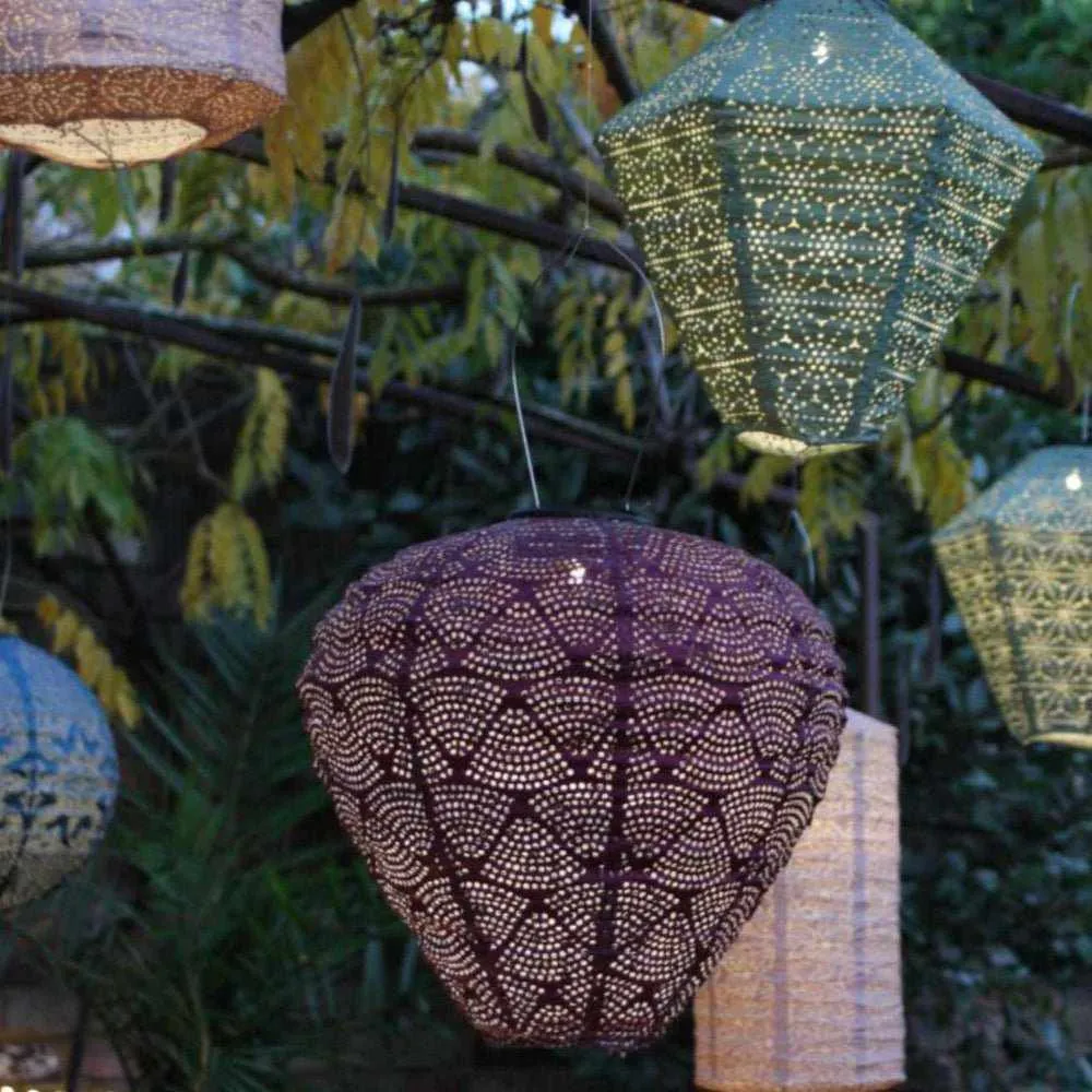 x3 Solar Lanterns Diamond Balloon Cylinder