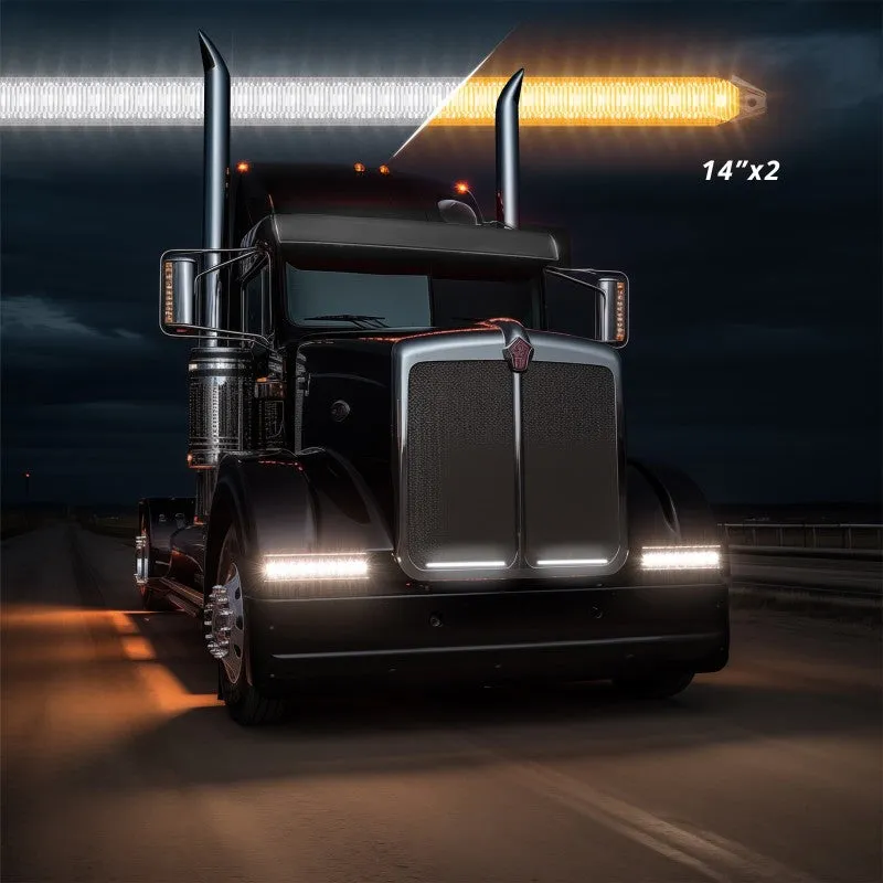 XK Glow 14In Switchback Grill Lights with Start-up Animation & Sequential Turn Signals