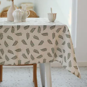 YiHomer Pastoral Rectangle Tablecloth - 52 x 70 Inch - Linen Fabric Table Cloth - Washable Table Cover with Wrinkle Resistant for Restaurant, Picnic, Bistro, Indoor and Outdoor Dining, Green Leaf