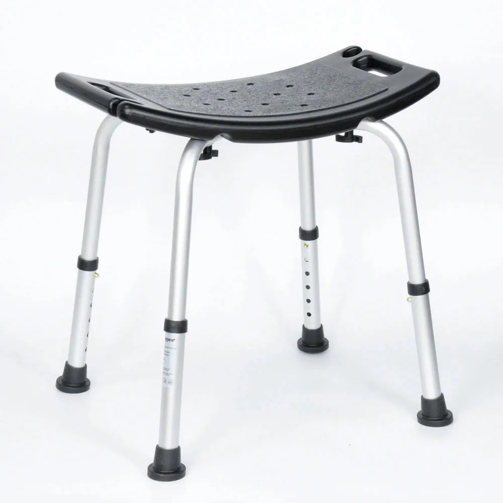 Yippee Adjustable Curved Shower Stool Seat - Black