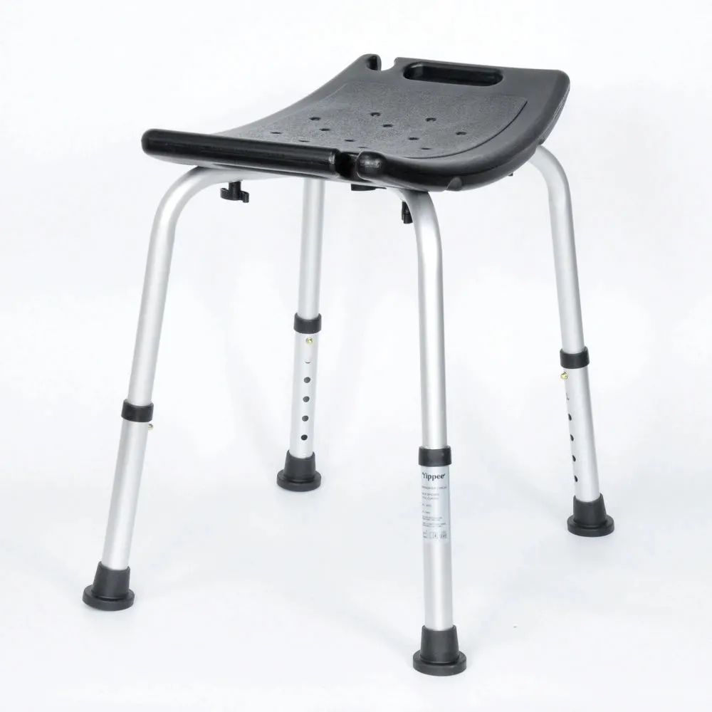 Yippee Adjustable Curved Shower Stool Seat - Black