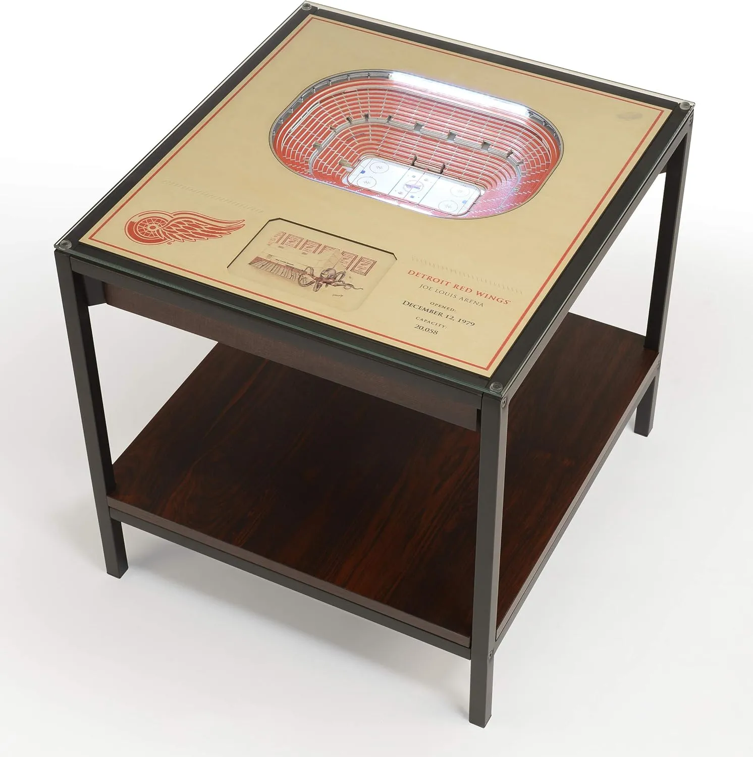 YouTheFan NHL Detroit Red Wings 25-Layer StadiumViews Lighted End Table - Joe Louis Arena