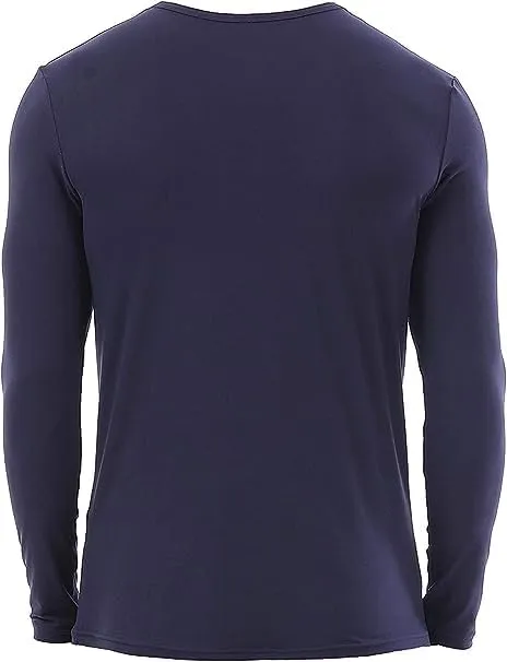 YUSHOW 2 Pack Men's Thermal Underwear Tops Long Sleeve Warm Thermal Shirts for Men Ultra Soft Base Layer