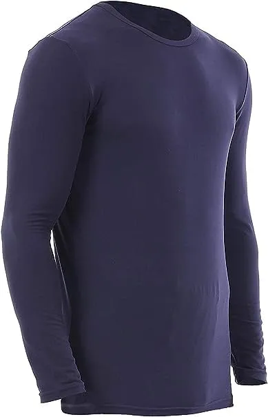 YUSHOW 2 Pack Men's Thermal Underwear Tops Long Sleeve Warm Thermal Shirts for Men Ultra Soft Base Layer