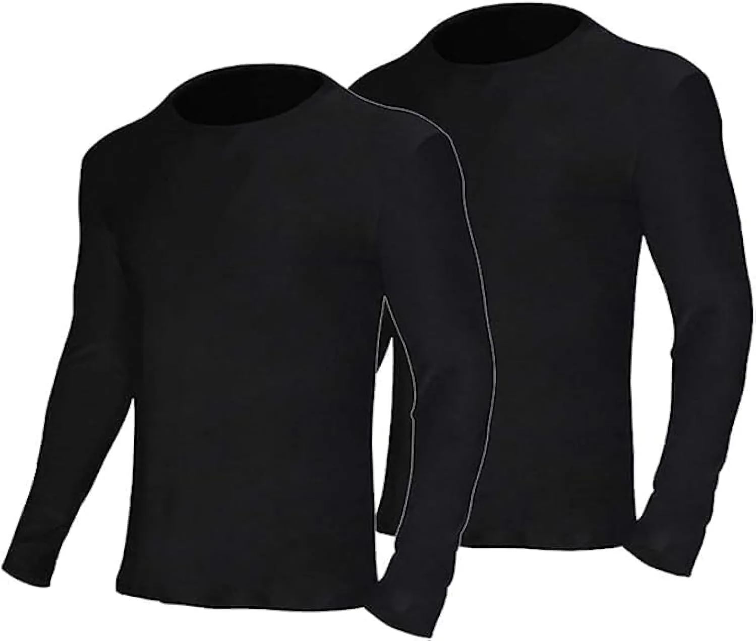 YUSHOW 2 Pack Men's Thermal Underwear Tops Long Sleeve Warm Thermal Shirts for Men Ultra Soft Base Layer