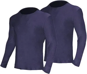 YUSHOW 2 Pack Men's Thermal Underwear Tops Long Sleeve Warm Thermal Shirts for Men Ultra Soft Base Layer