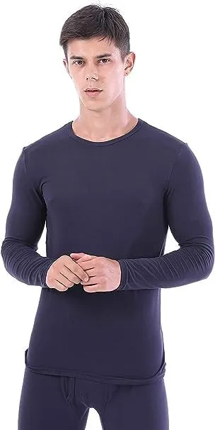 YUSHOW 2 Pack Men's Thermal Underwear Tops Long Sleeve Warm Thermal Shirts for Men Ultra Soft Base Layer