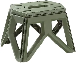 ZABEES Foot Rest Stool Japanese-Style Portable Outdoor Folding Stool High Load-Bearing Reinforced Pp Plastic Triangle Stool for Camping Fishing Padded Seat