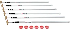 ZIPWALL SLP6 12 Foot Spring Loaded Dust Barrier Poles (Pack of 6), 6 Pack, Silver